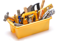 Toolkit of home repair tools